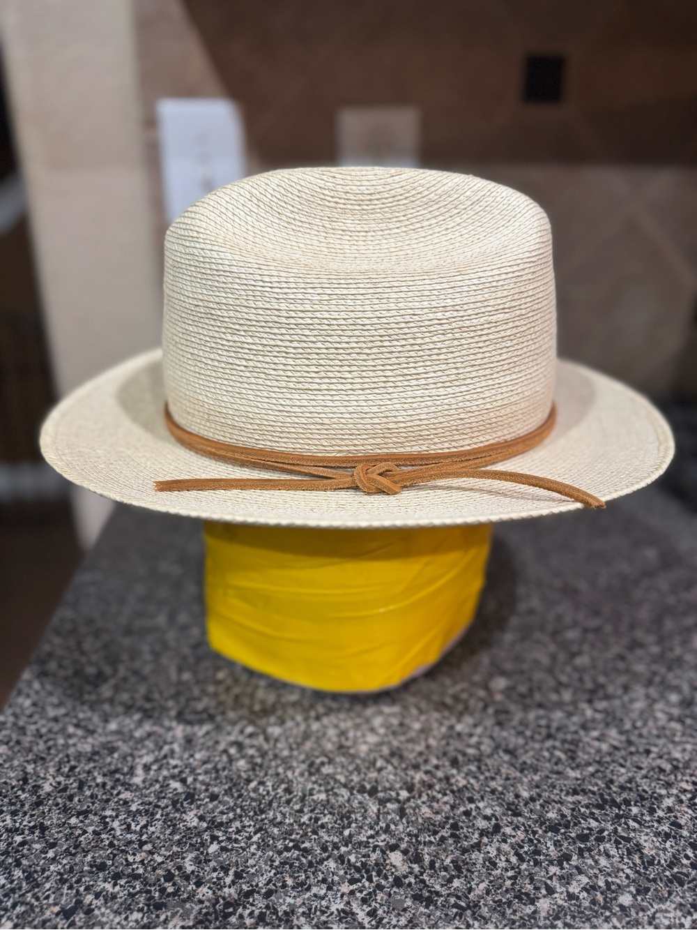 Sunbody hats palm leaf open road style fedora size 7 1/8